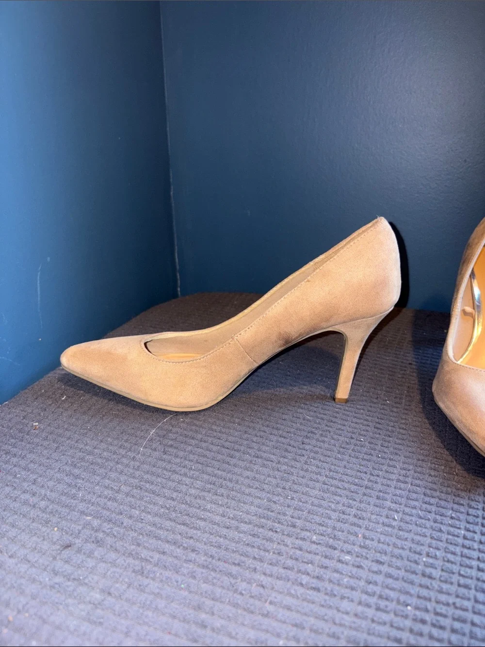 Time and Tru Women's Nude Suede Pointed-Toe Pumps 8